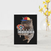 Carte Chat Silly Avec Mème De Sucette  (Fleur jaune)