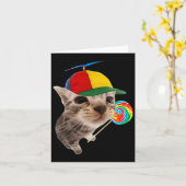 Carte Chat Silly Avec Mème Lollipop (Fleur jaune)
