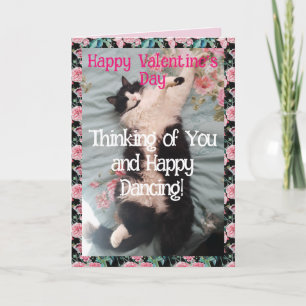 Carte Chat Smoking Cute Drôle Saint-Valentin Danse Joyeu