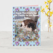 Carte Chat smoking drôle Puzzle Chats Saint-Valentin (Fleur jaune)
