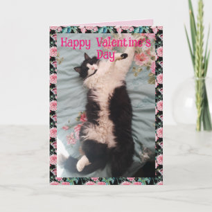 Carte Chat Smoking Mignon Drôle Saint-Valentin Danse Joy