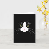 Carte Chat smoking tuxedo  (Fleur jaune)