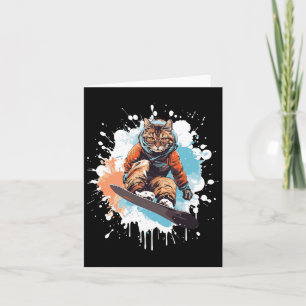Carte Chat Snowboard Animal Snowboard Drôle Pour Les Hom