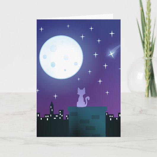 Carte Chat sous le clair de lune (Devant)