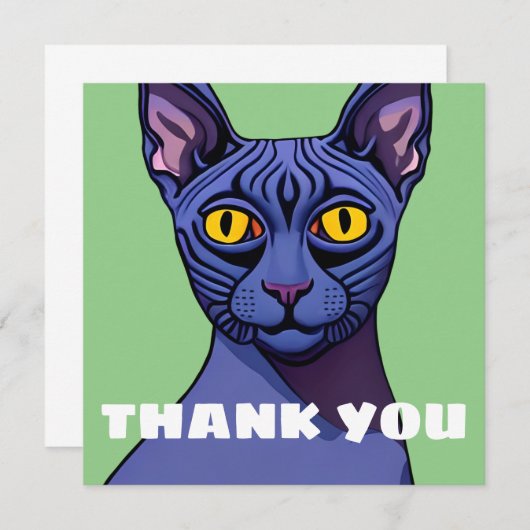 Carte Chat Sphynx (Devant / Derrière)