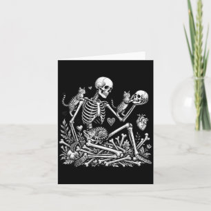 Carte Chat Squelette Crâne Kitty Mignon Halloween Hommes