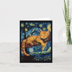 Carte Chat Starry Nuit Van Gogh Chat pour Amoureux des c