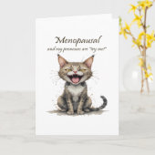 Carte Chat Stressé et En Colère de la Ménopause (Fleur jaune)