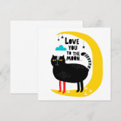 Carte Chat sur la lune (Devant / Derrière)