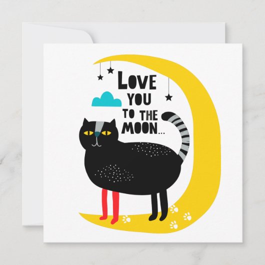 Carte Chat sur la lune (Devant)