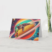 Carte Chat sur une planète Taco, toute occasion (Devant)
