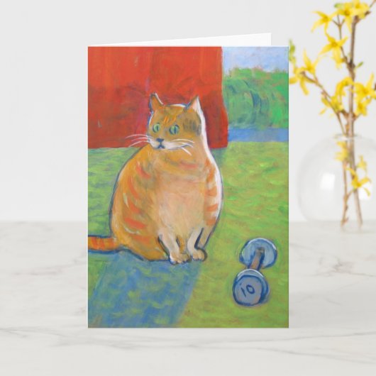 Carte Chat surpris -vide (Fleur jaune)