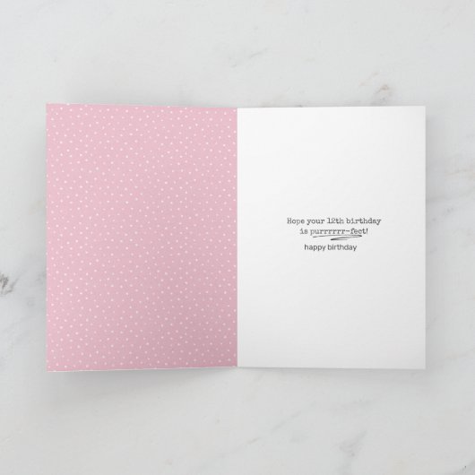 Carte chat tabby 12e anniversaire (Intérieur)