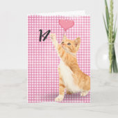 Carte chat tabby 14e anniversaire (Devant)