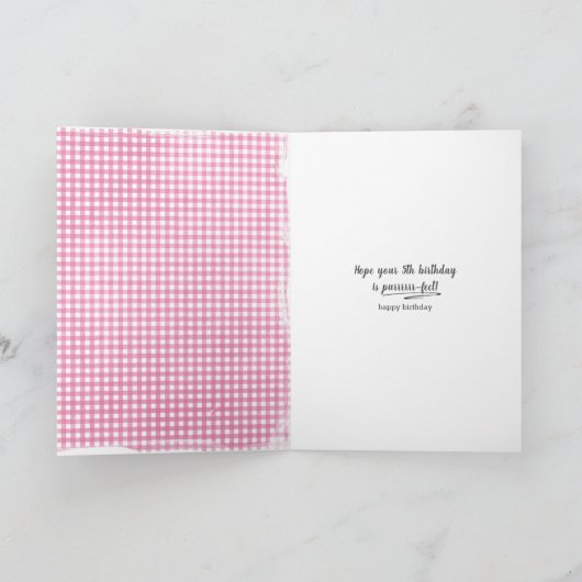 Carte chat tabby 5e anniversaire (Intérieur)