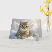 Carte Chat Tabby Ange pour Perte d'Animal de Compagnie (Fleur jaune)