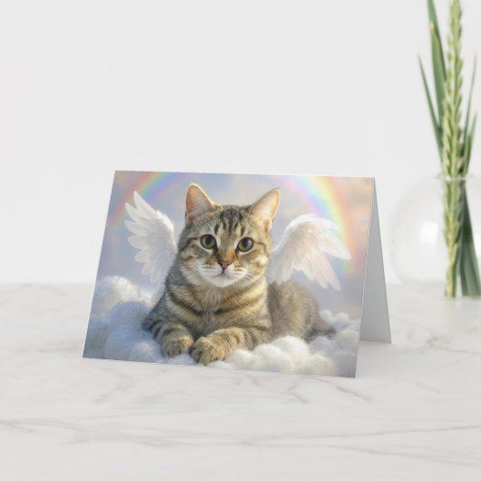 Carte Chat Tabby Ange pour Perte d'Animal de Compagnie (Devant)