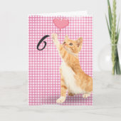Carte chat tabby de 6e anniversaire (Devant)