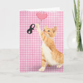 Carte chat tabby de 8e anniversaire (Devant)