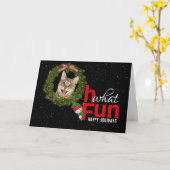 Carte chat tabby heureux dans la couronne de vacances (Fleur jaune)