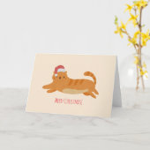 Carte Chat Tabby Jaune Noël (Fleur jaune)