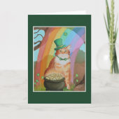 Carte Chat tabby jour de la Saint-Patrick Lutin (Devant)