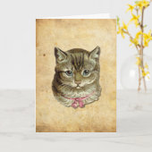 Carte Chat tigré (Fleur jaune)
