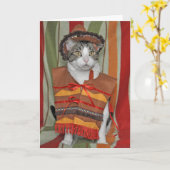 Carte Chat tigré de Cinco De Mayo (Fleur jaune)