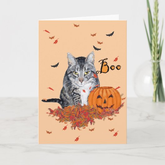 Carte Chat tigré Halloween (Devant)