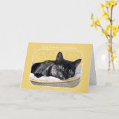 Carte Chat Tortoiseshell (Fleur jaune)