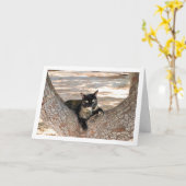 Carte Chat Tortoiseshell dans l'arbre (Fleur jaune)