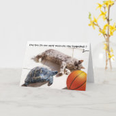 CARTE CHAT, TORTUE ET BASKETBALL (Fleur jaune)