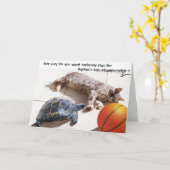 Carte CHAT, TORTUE ET Fête des pères DE BASKETBALL (Fleur jaune)