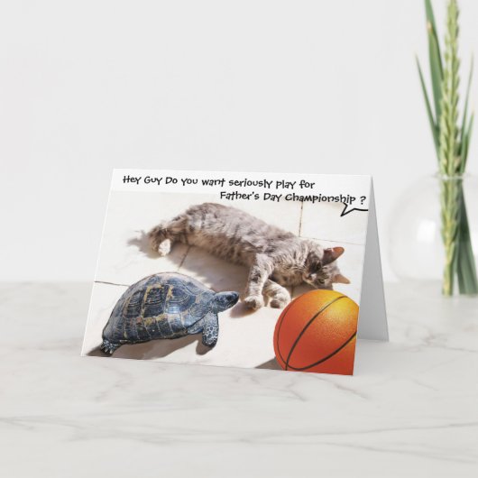 Carte CHAT, TORTUE ET Fête des pères DE BASKETBALL (Devant)