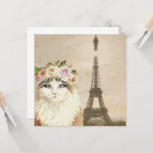 Carte Chat & Tour Eiffel (Devant/Arrière en situation)