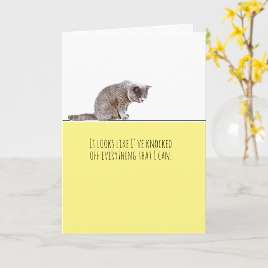 Carte Chat Tout casser Table de pensée de vous (Fleur jaune)