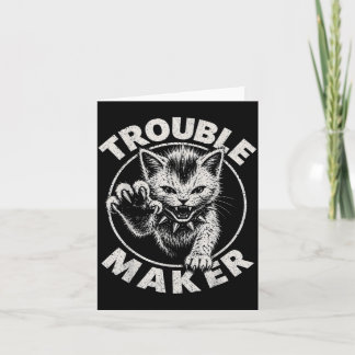 Carte Chat Trouble Fête Rock Main Punk Rebelle Garçons