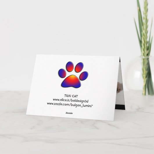 CARTE CHAT TURQUE GRAS (Dos)