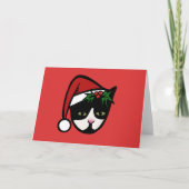 Carte Chat Tuxedo Joyeux Noël (Devant)