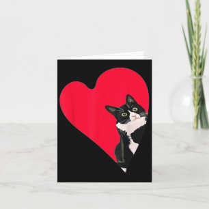 Carte Chat Tuxedo Saint-Valentin Cœur Pour Chat Et Amour