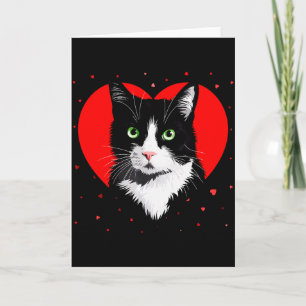 Carte Chat Tuxedo Saint-Valentin Cœur Pour Chat Et Anima