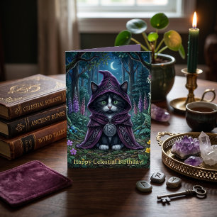 Carte Chat Tuxedo Whimsigoth Anniversaire Dark Academia