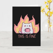 Carte Chat Un Feu C'est Très Bien (Fleur jaune)