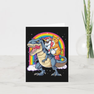 Carte Chat Unicorn équitation Dinosaur T Rex Kitten Spa