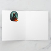Carte Chat vampire et citrouille sorcier Halloween surré (Intérieur)