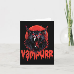 Carte Chat Vampurr Coon Fantôme Vampire Halloween Maine