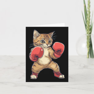 Carte Chat Vêtu Comme Une Boxe Drôle Hommes Femmes Enfan