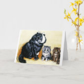 Carte Chat vintage Obtenir bientôt (Fleur jaune)