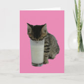 Carte Chat volant du lait d'un verre (Devant)
