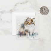 Carte Chat Watercolor (Devant/Arrière en situation)